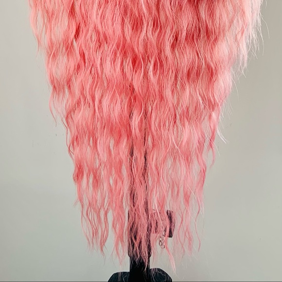 A Very Pretty Purple & Pink Long Wavy Synthetic Wig with Bangs - Picture 13 of 13